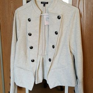 Torrid Heather Grey Ponte Military Jacket